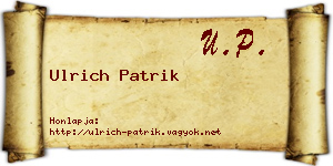 Ulrich Patrik névjegykártya